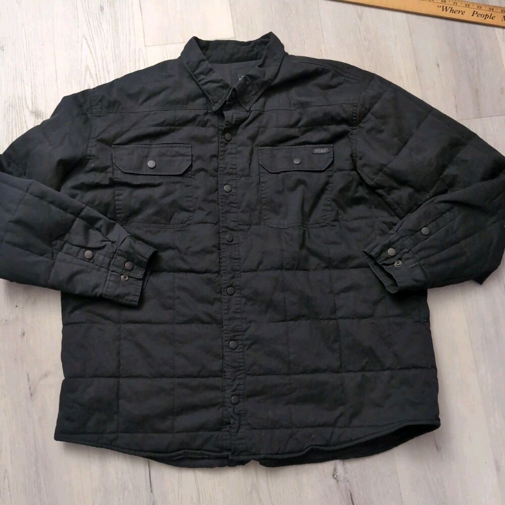 Harley-Davidson Quilted Shirt Jacket Mens 3XL Black Long Sleeve